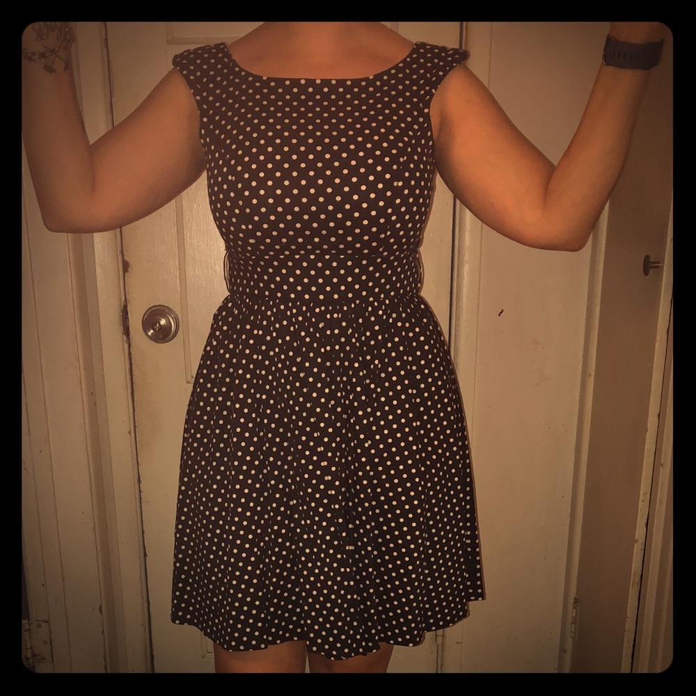 Black and white polka dot summer dress